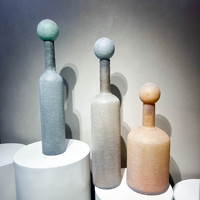 Vase en verre dépoli fait main haut de gamme de la série Morandi, pour décoration artistique de chambre d'hôtel, soufflé à la main