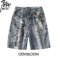 Shorts en jean cargo tactiques respirants personnalisés pour homme, style hip-hop, empilés, vente en gros OEM, streetwear urbain Explorer 2026