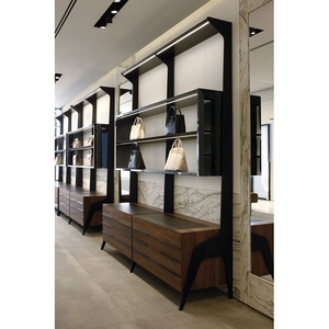 Vitrina de madera maciza Lux hecha a medida, diseño ecológico para escaparate de bolsos, artículos de cuero, colección exclusiva de estantes - Product Image 5