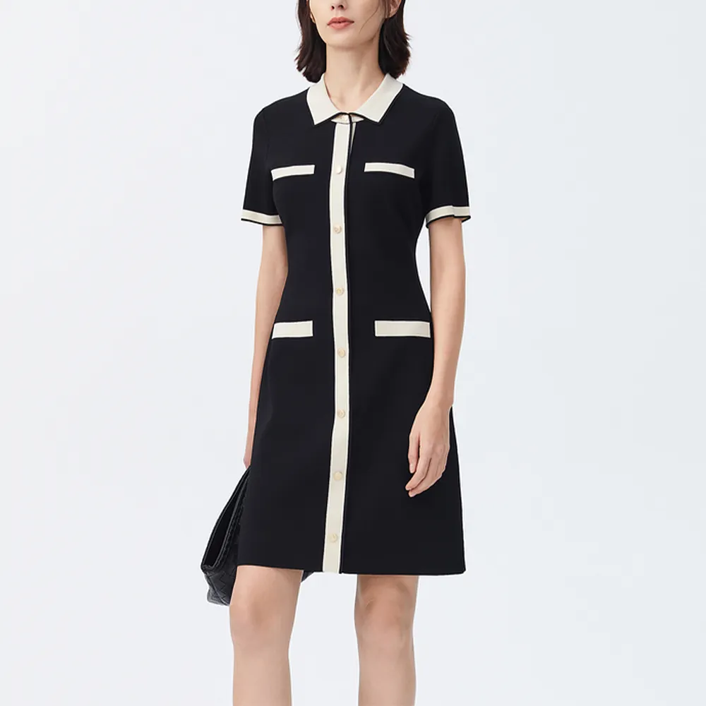 GUOOU custom midi black small Polo dress for ladies summer 2023 new style womens career dresses