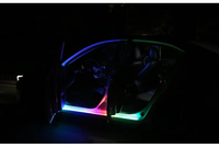Bande lumineuse LED RGB 5V 12V 120cm 150cm pour marchepied de portière de voiture, avec télécommande via application, éclairage d'ambiance décoratif automobile