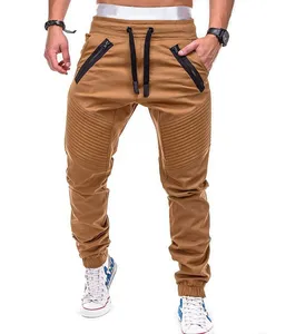 Yeni erkek rahat moda Tether gevşek spor pantolonları çift fermuarlı açık destekli pantolon