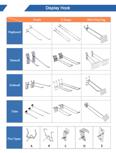 ตะขอแขวนแผงโลหะติดผนังไม้ระแนงสำหรับร้านค้าปลีก - Product Image 3