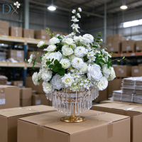 Boule de fleurs artificielle en soie blanche de luxe moderne de 50 cm, décoration florale pour la maison, mariage, banquet, table