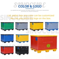 Conteneur pliable Sinocube personnalisé en PP/HDPE, empilable, résistant, antistatique, écologique, à 4 entrées, avec suivi intelligent