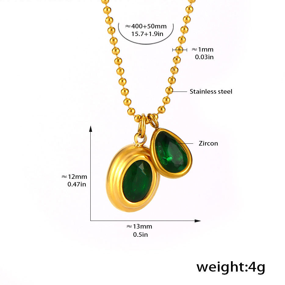 Two Pendants - Gold/Green