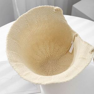 Spring Summer Cute Lady Sun <b>Hat</b> Ponytail Hole Knitted Bucket <b>Hats</b> With Rope Tie - Product Image 3