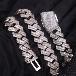 16mm Hip Hop trampa estrella estilo Vvs Moissanite cadena de eslabones cubanos collar cubano de lujo diamantes de laboratorio accesorio helado - Product Image 4