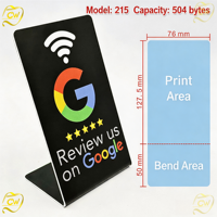 Tarjeta NFC 215 programable con código QR para reseñas de Google, soporte de mesa NFC para exhibición de reseñas de Google, tarjeta flexible con soporte de marca.