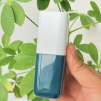 Set Kemasan Kosmetik Custom Biru Tua Botol Pompa Ganda Kosong untuk Sampo dan Kondisioner, juga untuk Sabun Cuci Tangan