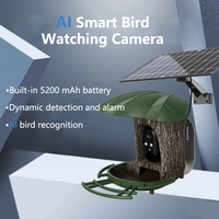 Nourrisseur d'oiseaux AI solaire Elecpat, avec reconnaissance AI, vidéo en direct en HD 1296P et reconnaissance automatique des