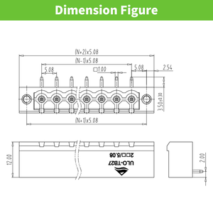 Bloques de terminales enchufables con tuerca de conector eléctrico para PCB con paso de 5.08 mm - Product Image 3
