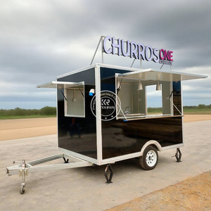 3M Churros Food Truck in vendita autocarro personalizzato nero concessione rimorchio multifunzionale cibo da strada all'aperto carrello Mobile rimorchio cibo furgoni - Product Image 1