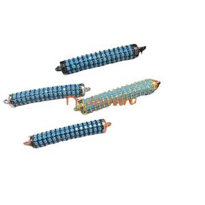 Connettore a Barra Curva con Micro Pavé <span class=keywords><strong>CZ</strong></span> per Bracciali, Connettore a Tubo Rotondo/Connettore a Maglia - Product Image 1