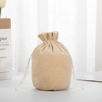 Pochette cadeau d'emballage à cordon en lin de jute à fond rond multi-tailles écologique avec logo personnalisé populaire actuel