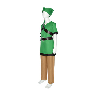 Disfraz de <span class=keywords><strong>Cosplay</strong></span> Skyward Sword <span class=keywords><strong>Link</strong></span> para niños, uniforme verde, pantalones, sombrero, guantes y capa con el mejor traje perfecto de Halloween - Product Image 3