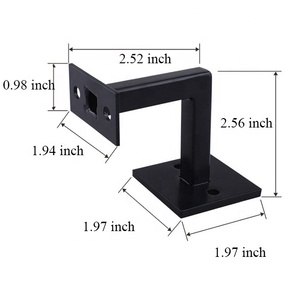 Stainless Steel Modern Square Matte Black <strong>Wood</strong> Stair Hand Rail <strong>Brackets</strong> - Product Image 2