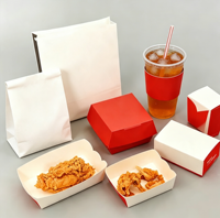 Envoltura de papel para hamburguesas, caja de aluminio para sushi, taco, para llevar, bandeja para servir para restaurante, cajas de papel para embalaje de comida rápida