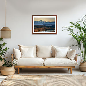 <span class=keywords><strong>Coucher</strong></span> <span class=keywords><strong>de</strong></span> <span class=keywords><strong>soleil</strong></span> doré sur des montagnes enneigées et paysage <span class=keywords><strong>de</strong></span> lac serein, impression numérique <span class=keywords><strong>aquarelle</strong></span>, art mural - Product Image 3