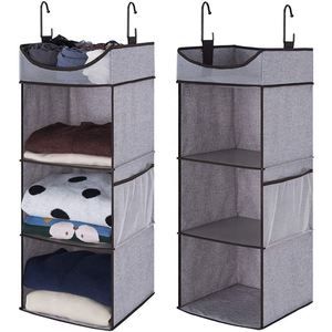 Non-woven Fabric Color Fabric Wall Pocket Organizer Waterproof <b>3</b>-Shelf Hanging Closet Organizer of Wardrobe Space Saver - Product Image 3