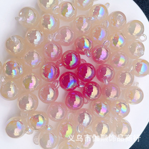 Perles rondes en résine plastique à changement de couleur ciel étoilé pour la fabrication de bracelets, accessoires de bijoux DIY - Product Image 2