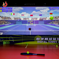 Simulación de la vida real Proyección interactiva Simulador DE TENIS deportivo digital Máquina de dispositivo de juegos de entretenimiento que funciona con monedas