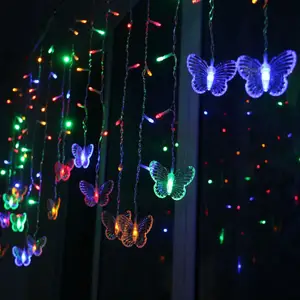 5M 216 LED farfalla ghirlanda fata tenda stringa luci decorazioni di natale ha condotto le luci della tenda per la decorazione di nozze di capodanno