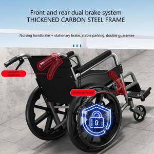 Fauteuil roulant pliant pour personnes âgées, léger, avec repose-jambes, commode, chaise de rééducation portable, pour la récupération des fractures - Product Image 5