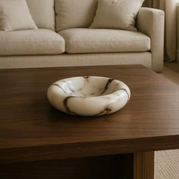 Plateau rond en marbre Calacatta Viola naturel personnalisé SAIDKOCC, pour bijoux, décoration de salon, cuisine, restaurant, maison