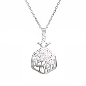 จี้ทับทิมทรงสวยงาม สร้อยคอ Shma Yisrael สไตล์มินิมอล ทำจากสแตนเลส 304 ชุบทอง 18K เครื่องประดับทางศาสนาของชาวยิว - Product Image 3