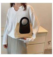 Sac a Main Portefeuille Pochette Porte Monnaie Boire Sacs Chaine Pour Jeunes Femmes Tisse Paille La Mode En Cuir Végétalien