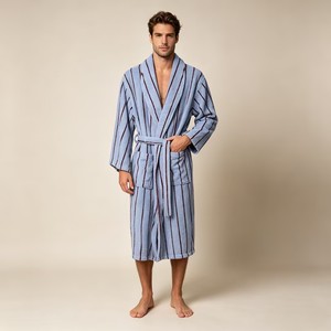 100% Cotton Casual Home Bathrobe Hotel Robe <strong>Men</strong> Nightrobe Sleepwear Toweling Terry Robe Soft Bathrobe - Product Image 3