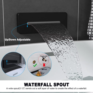 Ensemble de robinetterie de douche à jet portatif pour salle de bain, avec pommeau de douche pluie LED en nickel brossé - Product Image 5