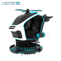 Cinéma VR à mouvement HEROVR en forme de requin, 2 places, avec construction en métal et acier, pour utilisation en intérieur/extérieur, lieux publics et scolaires