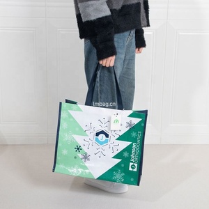 Bolsas de compras brillantes no tejidas de Navidad bolsa de comestibles reutilizable personalizada - Product Image 5