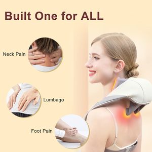 Masajeador de cuello y hombros Shiatsu con calor 5D masaje de amasado de tejido profundo masajeador de espalda eléctrico para aliviar el dolor <span class=keywords><strong>muscular</strong></span> - Product Image 4
