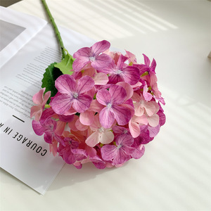 Fleurs d'hortensia artificielles Qingyu Chronicle en polyester imprimées en 3D, violet, rose, bleu, blanc, pour mariage, décoration intérieure, bouquet de bureau - Product Image 4