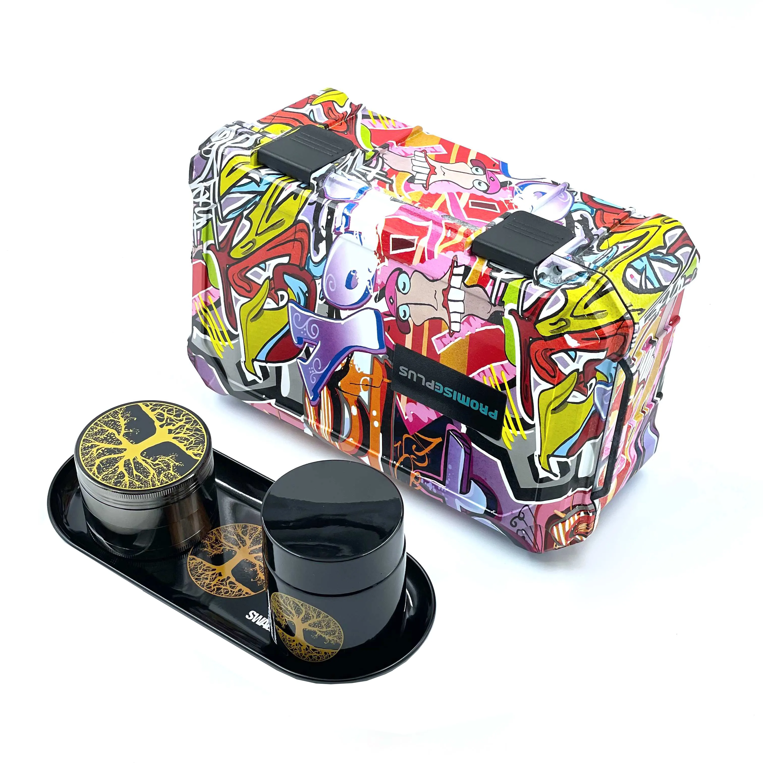 Kit per fumatori portatile accessori per smerigliatrice kit Stash Box accessori per fumatori impermeabili scatola per fumatori di erbe