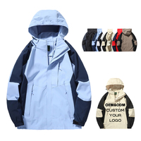 Chaqueta Deportiva Cortavientos Multifibra Resistente al Agua de Alto Rendimiento con Cierre y Estampado para Otoño