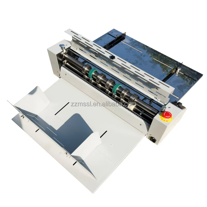 เครื่องพับกระดาษเป็นรอยพับได้สำหรับตัดเป็นจุดๆสำหรับบัตรสมุดปกหนังสือไฟฟ้า3in1โลหะแบบใหม่