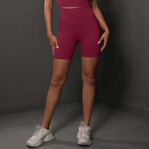 Women Ribbed Knee Length Yoga <b>Shorts</b> High Waist Compression No Camel Toe <b>Stretch</b> Cycling Running Fitness <b>Shorts</b> Wholesale - Product Image 4