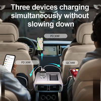 Chargeur de voiture rétractable SUNDA 84W 1A2C, résistant au feu, PD QC3.0, charge rapide, OCP, compatible avec les téléphones portables et les écouteurs, allume-cigare