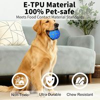 Mainan Anjing Otomatis Berputar E-TPU+ABS, Bola Pintar Isi Ulang, Tahan Gigitan, Mainan Kunyah untuk Anjing Kecil, Sedang, dan Besar