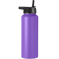 Bouteille d'eau isotherme Double paroi isolée en acier inoxydable, contenant personnalisé, pour cantine verte