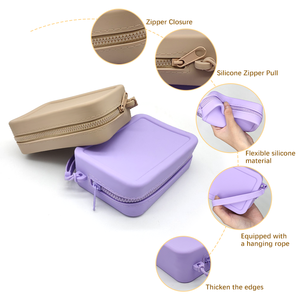 Borsa per Cosmetici Impermeabile con Cerniera e Logo Personalizzato, <span class=keywords><strong>Piccola</strong></span> Borsa da Viaggio in Silicone alla Moda per Donna - Product Image 5