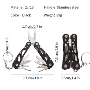 Herramienta Multiusos de Acero Inoxidable, Destornillador, Mini Alicates Portátiles Plegables de Bolsillo con Llavero - Product Image 6
