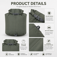 Lot de 3 sacs étanches unisexes en nylon recyclé 70D, 10L, 15L, 25L, avec fermeture à enroulement, pour le camping, le kayak, OEM