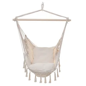 Fauteuil suspendu pliable de style moderne pour extérieur, <span class=keywords><strong>hamac</strong></span> <span class=keywords><strong>brésilien</strong></span> en toile, capacité 300 LBS, pour jardin et chambre extérieure - Product Image 1