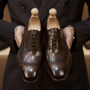 Chaussures Oxford Homme en Cuir Véritable à Enfiler, Bout Pointu, Fabriquées à la Main au Royaume-Uni, Style Britannique, Décontractées, Mariage, Automne, Formelles, Affaires - Product Image 3