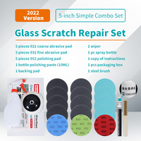 Kit de réparation de rayures sur verre UerGlass, 5 pouces, 3 types de tampons abrasifs (grossiers/fins/polissants)